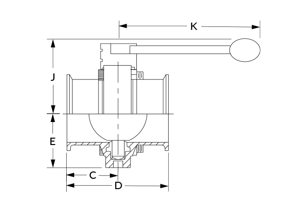 LKB with Black Handle Dimensional Diagram